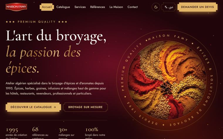 Page d'accueil du site Maison Famy